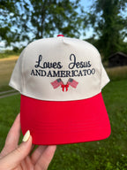 Loves Jesus and America Too Hat